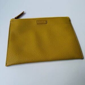 EVA AIR x FURLA Amenity Kit Travel Pack In Mustard Makeup Bag
